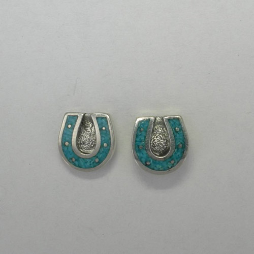 Sterling Silver Turquoise horseshoe post earrings