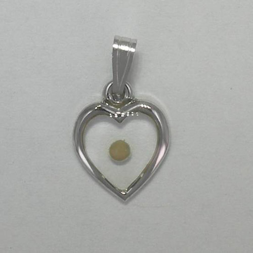 Sterling Silver small heart with Mustard Seed pendant