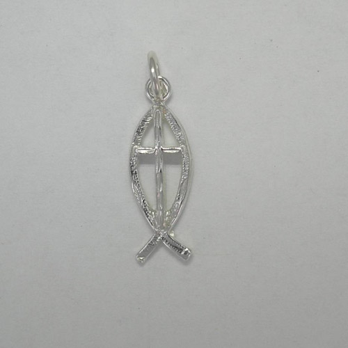 Sterling Silver Cross in Ichthus pendant