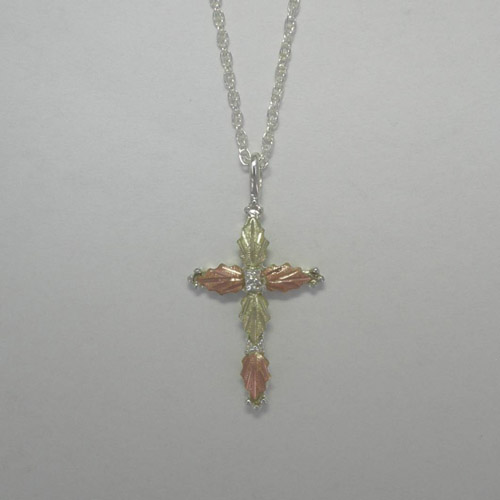 Black Hills Gold Sterling Silver cross necklace