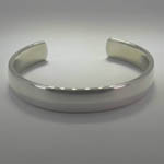 different angle of Sterling Silver plain cuff bracelet