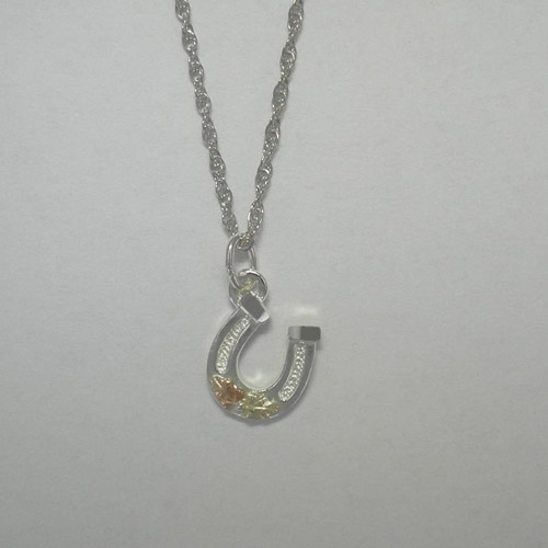 Black Hills Gold Sterling Silver small horseshoe necklace