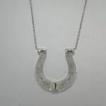 Custom Sterling Silver horse shoe necklace close up