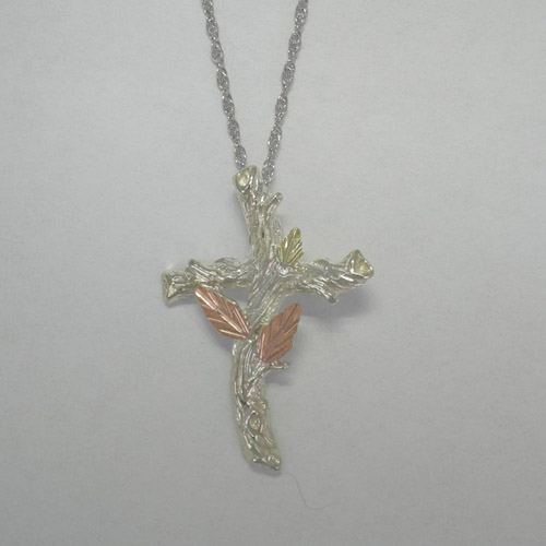 Black Hills Gold Sterling Silver cross necklace