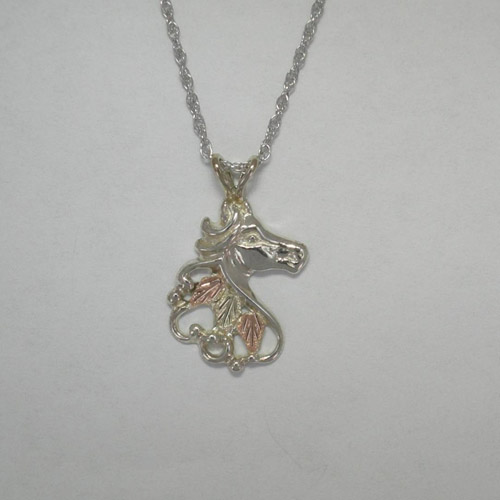 Black Hills Gold Sterling Silver horse head necklace