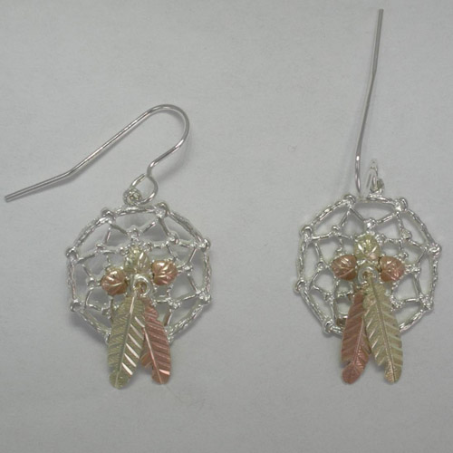 Black Hills Gold Sterling Silver Dream Catcher earring