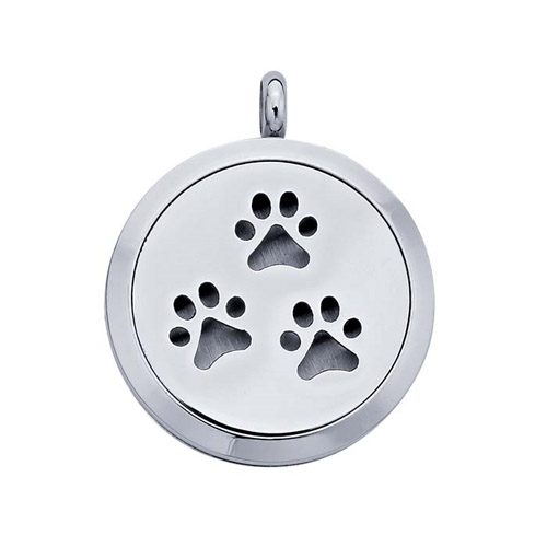 Stainless Steel Essential Oil pet feet diffuser necklace