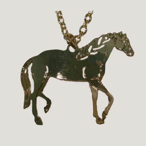 14 kt.y.g. plated Paso Fino Horse necklace