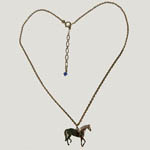 14 kt.y.g.plated Paso Fino Horse full view necklace