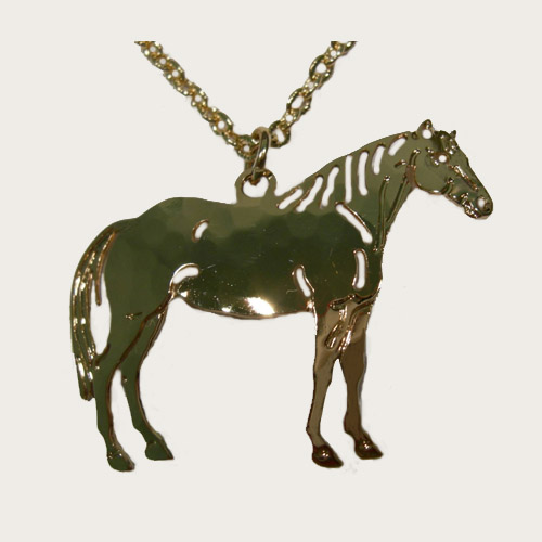 14 kt yg plated Quarter Horse necklace