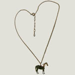 14 kt yg plated Quarter Horse pendant and chain
