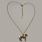 14 kt.y.g. plated Welsh Mountain Pony necklace full view