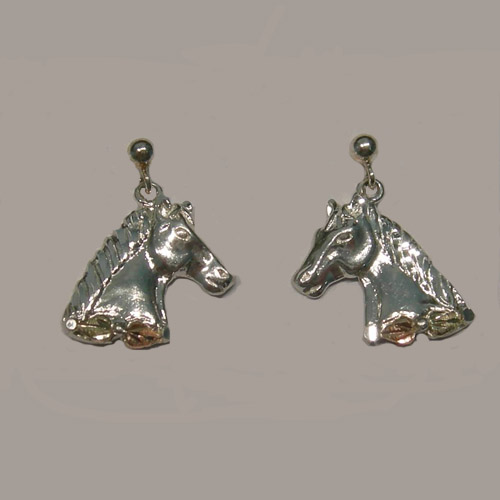 Landstrom's Black Hills Gold Sterling Silver horsehead earrings