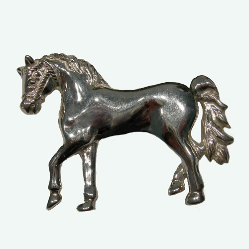 Sterling Silver trotting horse brooch