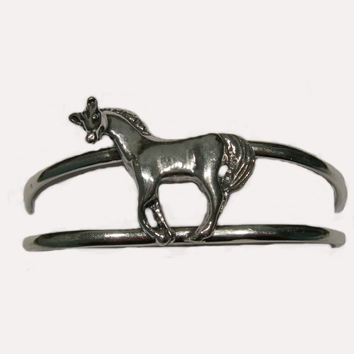 Sterling Silver trotting horse cuff bracelet