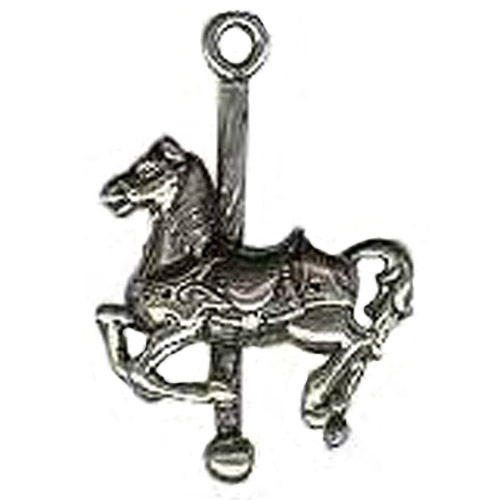 Sterling Silver carousel horse with high head charm/pendant
