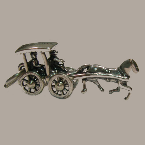 Sterling Silver carriage and horse charm/pendant