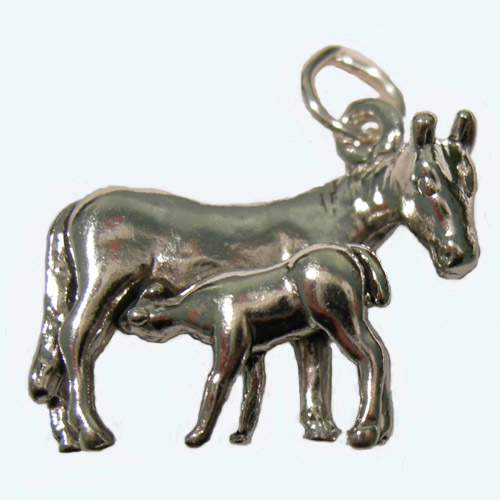 Sterling Silver mare and foal charm/pendant