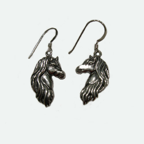 Sterling Silver horsehead dangle earrings