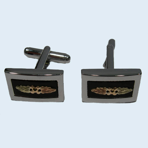 Landstrom's Black Hills Gold Sterling Silver side view of cuff links