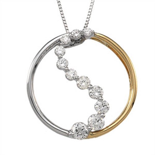 14 kt.y.g.w.g. diamond circle necklace