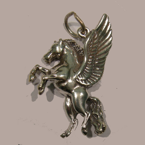Sterling Silver rearing Pegasus charm/pendant