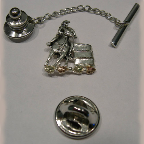 Landstrom's Black Hills Gold Sterling Silver Barrel Racer brooch/tie tack