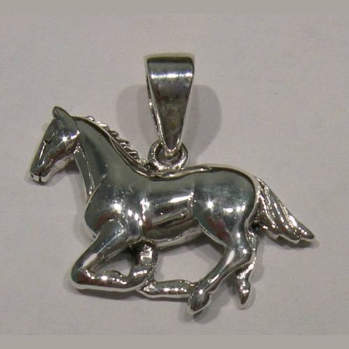 Sterling Silver galloping horse pendant