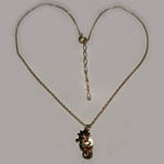 14 kt.y.g. plated seahorse and crystal full necklace