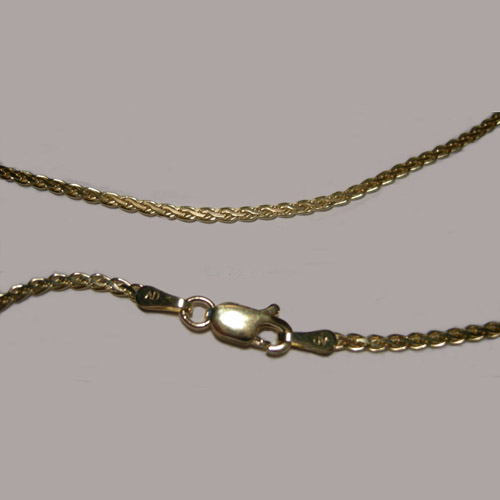 14 kt.y.g. clasp of Flat Wheat chain