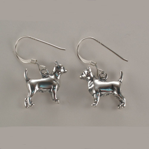 Sterling Silver Chihuahua dangle earrings