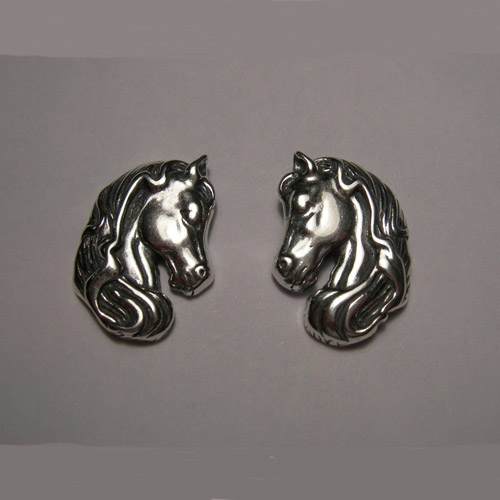 Sterling Silver horsehead post earrings