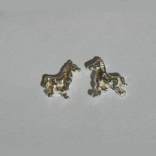 Sterling Silver childs small trotting horse earrings