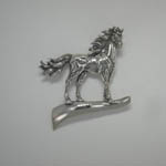 Sterling Silver horse on hill pin pendant