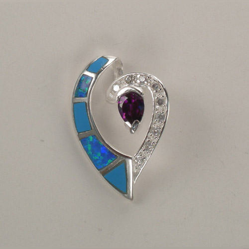 Sterling Silver heart shaped slide pendant