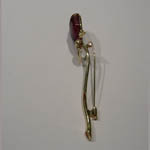 Side view of 14 .y.g. rose brooch