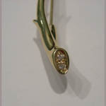 close up of diamonds in rose brooch