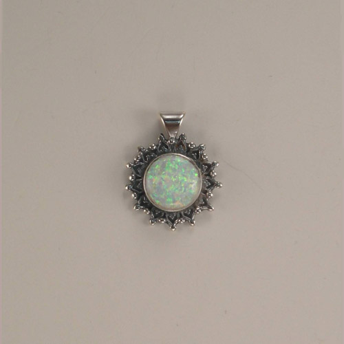 Sterling Silver Synthetic Opal Pendant