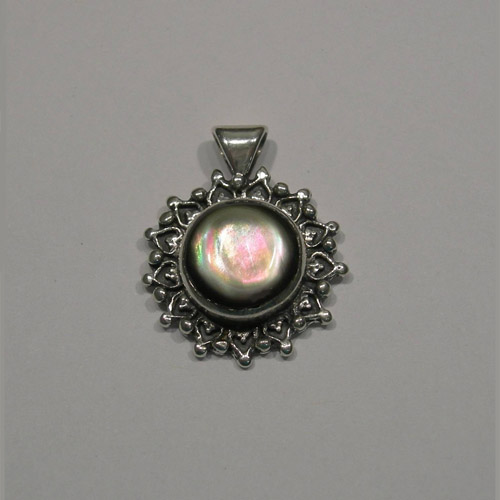Sterling Silver Black Mother of Pearl pendant