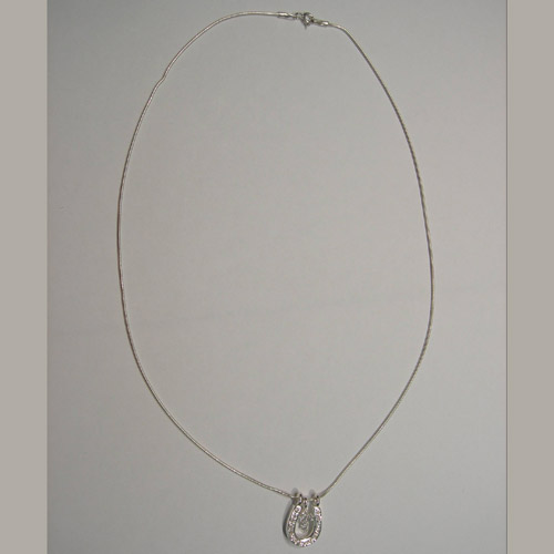 Sterling Silver C Z cross and horse shoe necklace