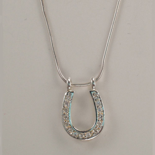 Sterling Silver Cubic Zirconia horseshoe necklace