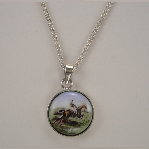 Sterling Silver enamel jumper necklace