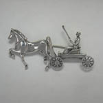 Sterling Silver Saddlebred carriage horse and cart brooch