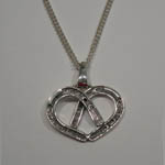 Sterling Silver double horseshoe heart necklace