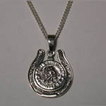 Sterling Silver St Christopher in horseshoe necklace