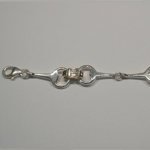 Clasp side of snaffle bracelet