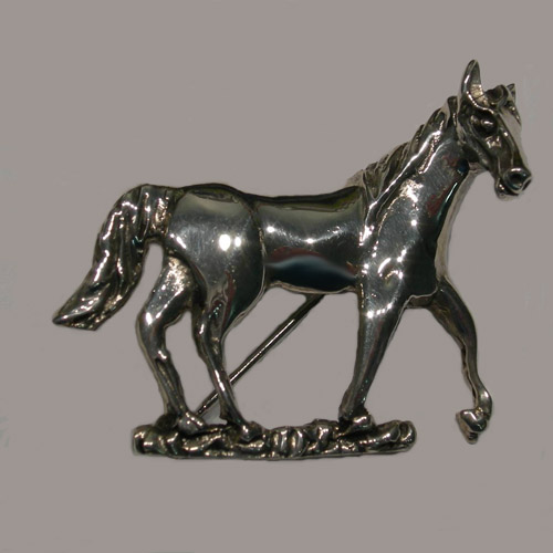 Sterling Silver walking horse brooch
