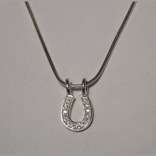 Sterling Silver Cubic Zirconia horseshoe necklace
