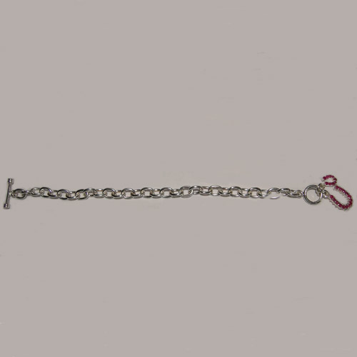 Sterling Silver ruby horseshoe bracelet