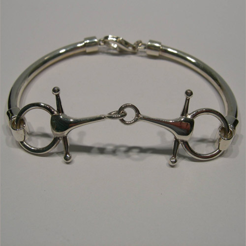 Sterling Silver snaffle bit bangle bracelet
